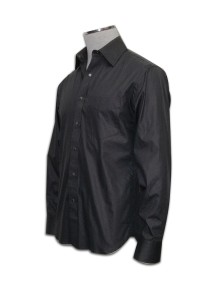 R053 量身訂做男裝恤衫 男裝恤衫設計 訂購團體黑色恤衫點襯專門店